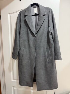 H&M Grey Long Tailored Trench Coat